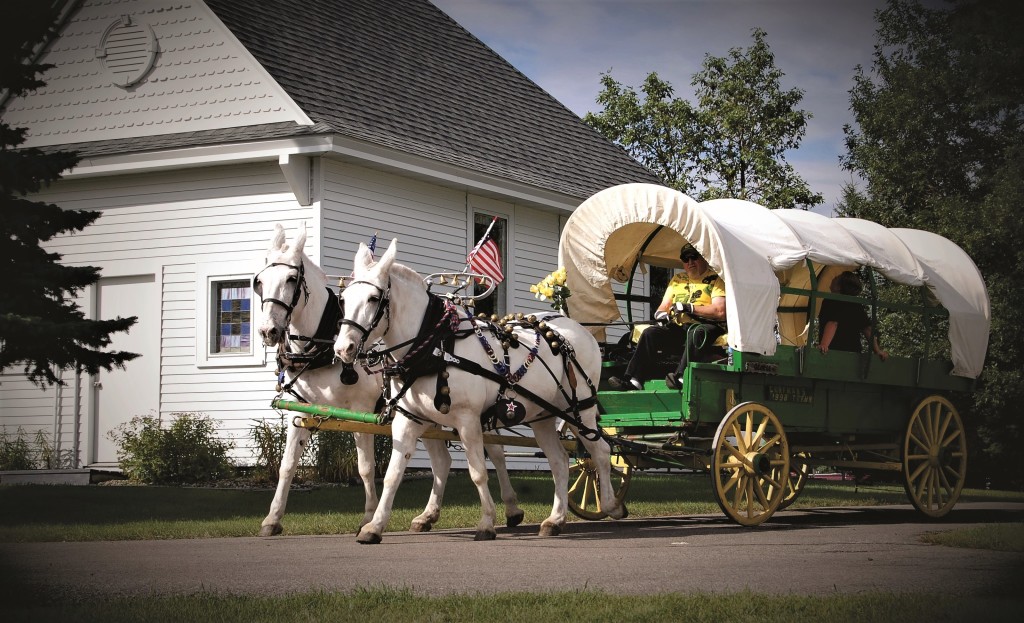 Horses and Wagon 2 Stump Lake Park & Stump Lake Village